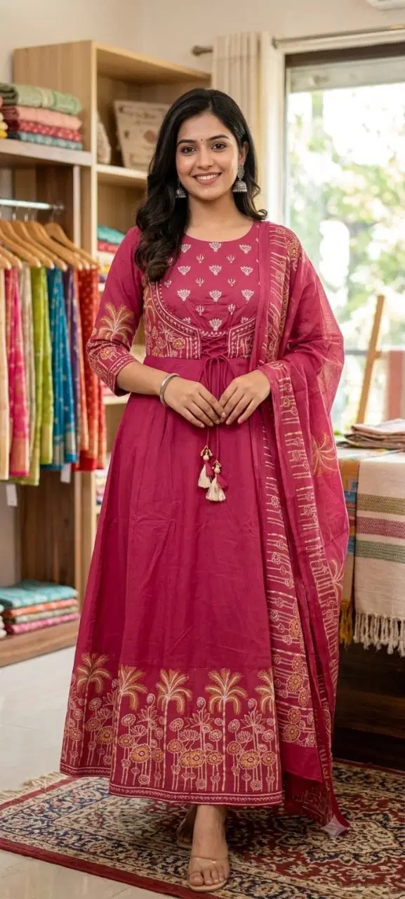 1784907193 Tlc Vol 56 Cotton Anarkali Kurti With Bottom Dupatta Rehmat Boutique Tlc Vol 56 Cotton Anarkali Kurti With Bottom Dupatta Rehmat Boutique
