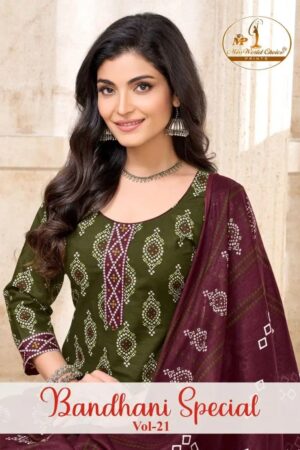Miss World Bandhani Vol 21 Cotton Patiyala Readymade Dress Rehmat Boutique