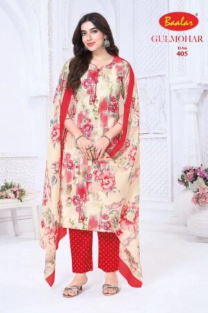 Baalar Gulmohar Vol 4 Cotton Readymade Kurti Pant With Dupatta Rehmat Boutique