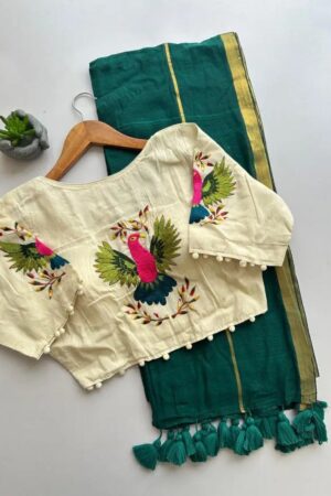 Khadi Vol 36 Mul Cotton Saree With Handwork Blouse Rehmat Boutique