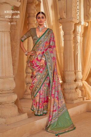 Kreshva Saanj Sakhi Pv Soft Sik Printed Saree Collection Rehmat Boutique