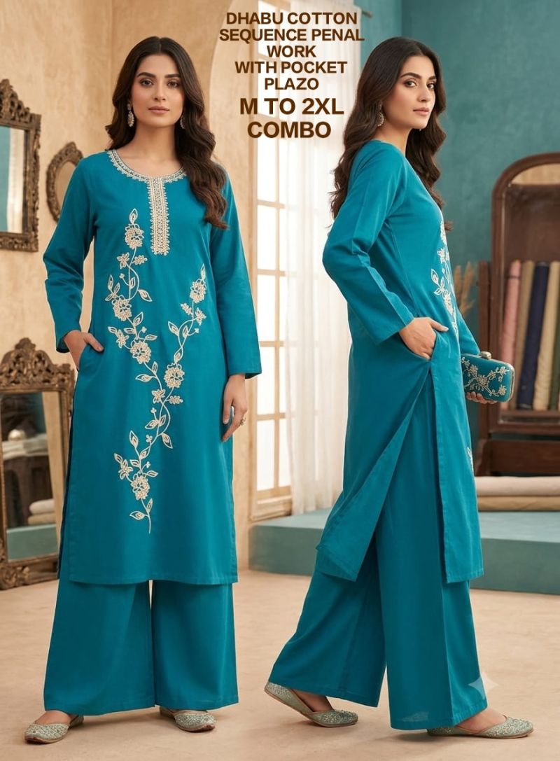 20260703031127.17829026571762617018 Dhabu Cotton 1 Embroidery Work Kurti With Bottom Collection Rehmat Boutique Dhabu Cotton 1 Embroidery Work Kurti With Bottom Collection Rehmat Boutique