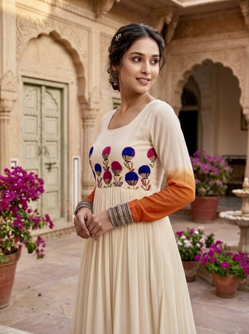 20260718043150.1784209575673995681 Ka 1263 Star Georgette Thread Work Gown Collection Rehmat Boutique Ka 1263 Star Georgette Thread Work Gown Collection Rehmat Boutique