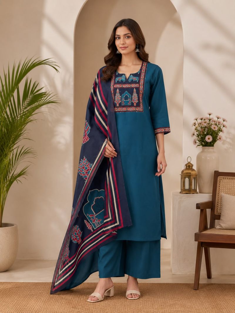 20260720134602.naisha k 11241784549820909967271 Nisha K 1124 Dhabu Cotton Kurti With Bottom Dupatta Rehmat Boutique Nisha K 1124 Dhabu Cotton Kurti With Bottom Dupatta Rehmat Boutique