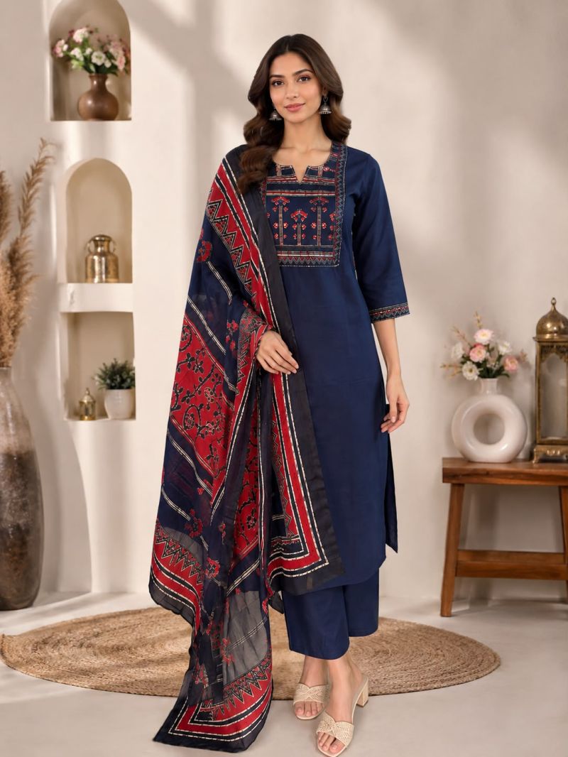 20260720134602.naisha k 112417845498241219357951 Nisha K 1124 Dhabu Cotton Kurti With Bottom Dupatta Rehmat Boutique Nisha K 1124 Dhabu Cotton Kurti With Bottom Dupatta Rehmat Boutique